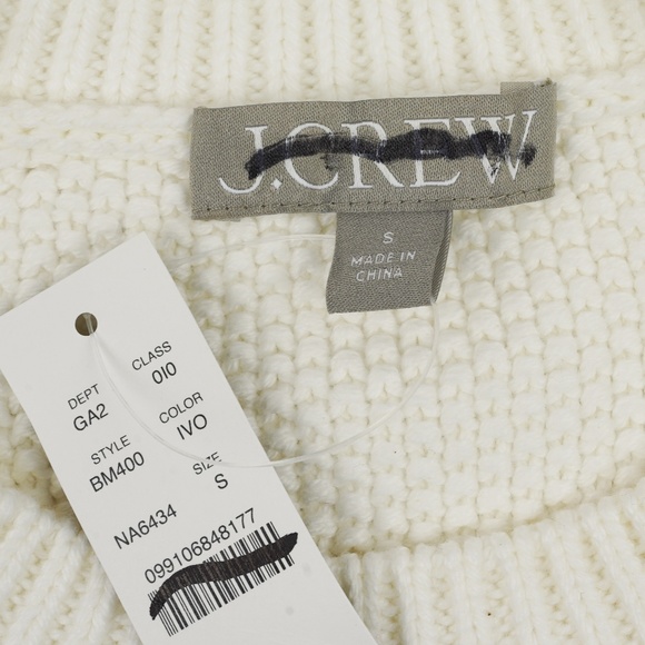 New JCREW Size S Cable-Knit Crewneck Sweater with Crystals in Ivory - Picture 6 of 6